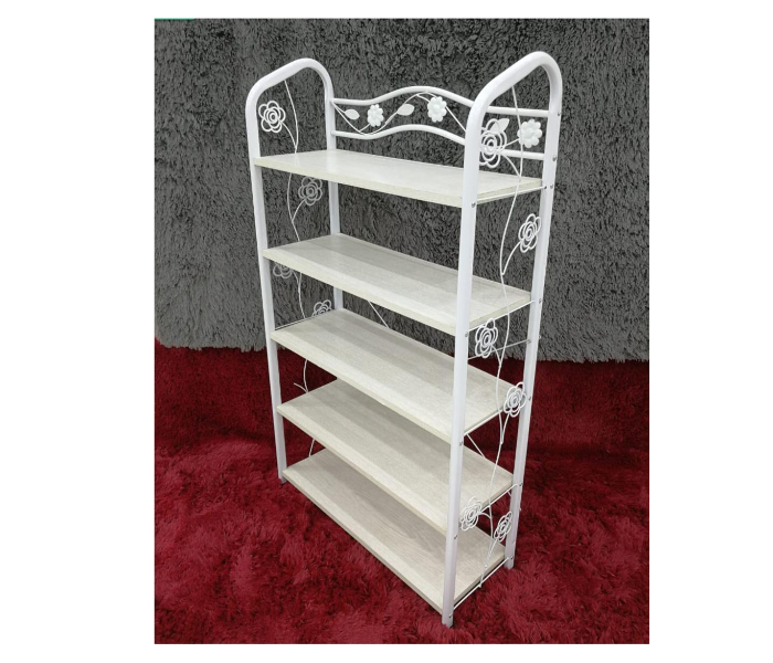 80cm Shoe Rack with Five Shelves - White - Zoom Image