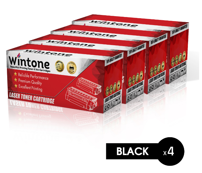 Wintone Set of 4 Pack 12A FX10 CRG303 703 Laser Toner Cartridge is Compatible for Canon L D MF FAX and HP LaserJet M - Black - Zoom Image