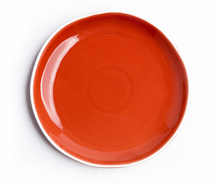 Shuer XY10172 8 inch White Edge Ceramic Deformation Plate - Orange - Zoom Image