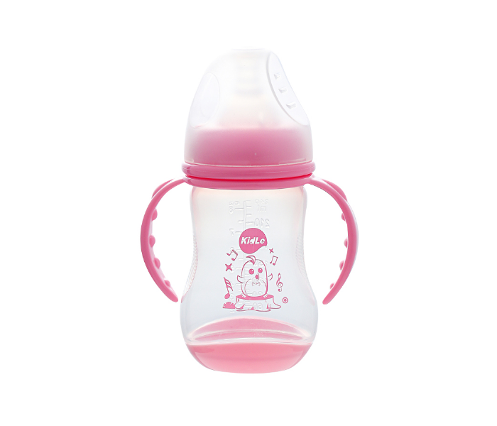 Kidle CJM0009 240ml Wide Mouth PP Feeding Bottle - Pink - Zoom Image