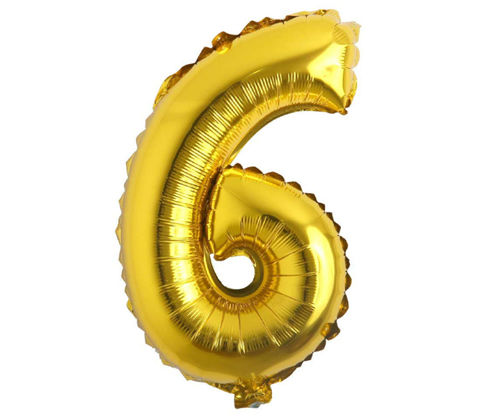 16 Inch Folio Number 6 Digit  Birthday Party Balloons - Gold - Zoom Image