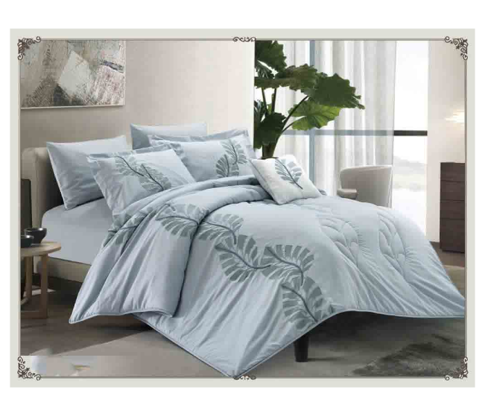 Two Sided Set of 6 Piece King Size Double Bed Style 3 Comforter Set - Sky Blue - Zoom Image