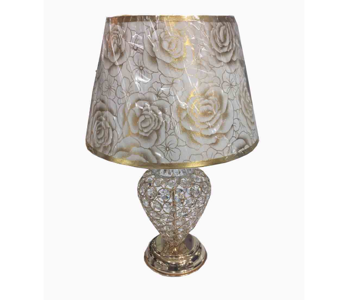 Bed Side Table Lamp With Beige Canopy and Base - Gold - Zoom Image