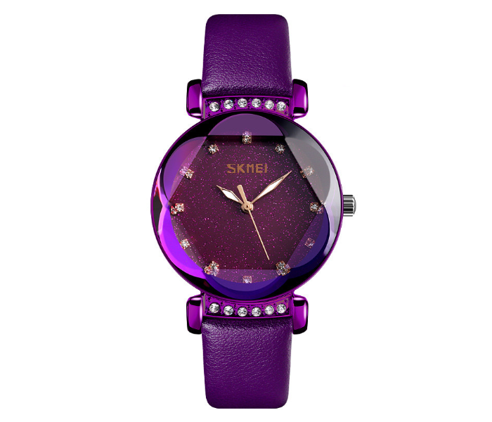 Skmei 9188 Woman Quartz Watch With Leather - Purple - Zoom Image