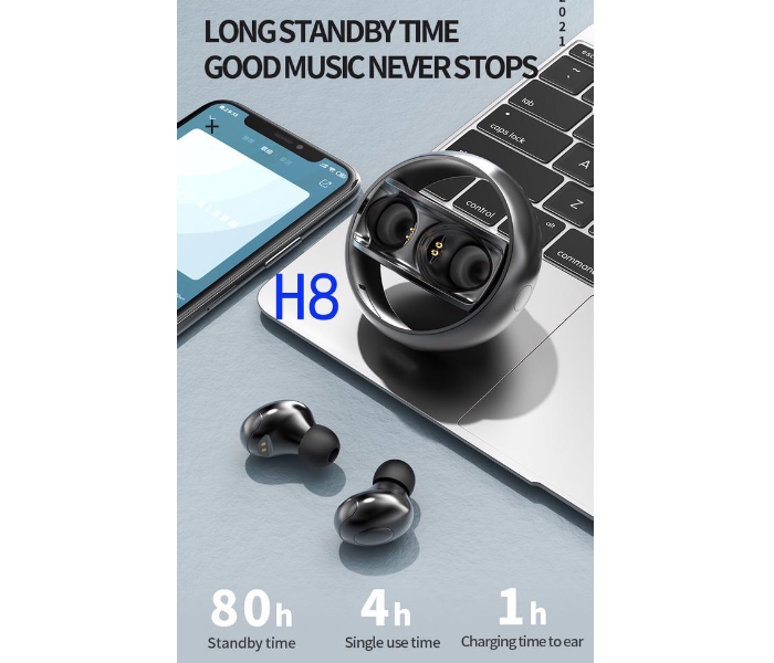 Andru-man H8 Superstar Bluetooth earphone - Black - Zoom Image 2