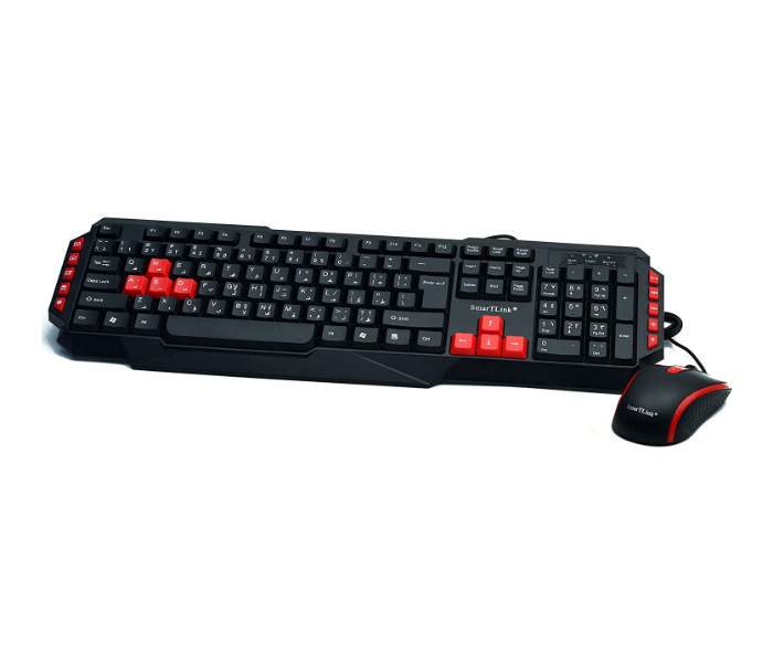 SmartLink SL723KBC Wired Keyboard and Mouse Combo - Black and Red - Zoom Image