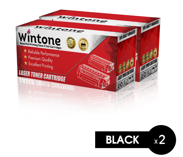 Wintone Set of 2 Pack CE505X CF280X 80X Laser Toner Cartridge is Compatible for HP LaserJet M P 2050 Series - Black - Zoom Image