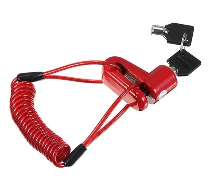 Disc Brake Safety Lock with Chain Extension - Red - Zoom Image 2