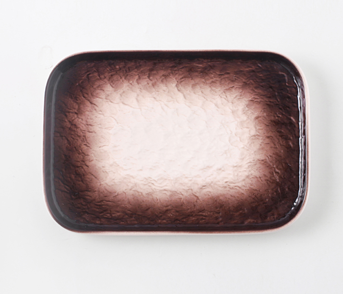 Shuer YEZ10015 10 inch Stone Pattern Ceramic Rectangular Plate - Brown - Zoom Image