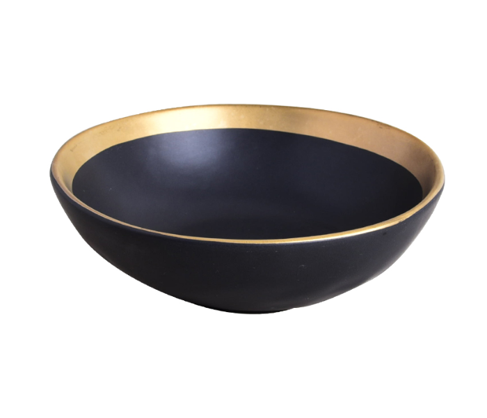 Generic JP20014 9 inch Shaped Bowl - Black and Gold - Zoom Image