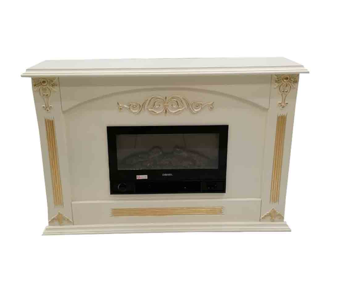 Portable Electric 12W Wood  Fireplace Cabinet - Cream - Zoom Image