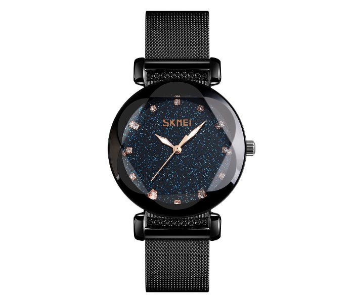 Skmei 9188 Woman Quartz Watch With Stainless Steel- Black - Zoom Image