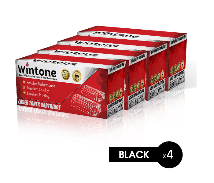 Wintone Set of 4 Pack Q7516A 16A Laser Toner Cartridge is Compatible for HP LaserJet 5200 and Canon LBP Series - Black - Zoom Image