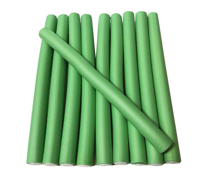 Pack of 10 Piece Hair Curlers Roll Stick Set - Green - Zoom Image 1