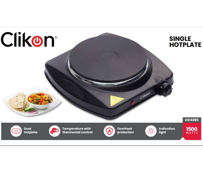 Clikon CK4285 1500Watts Single Hot Plate - Black - Zoom Image 2