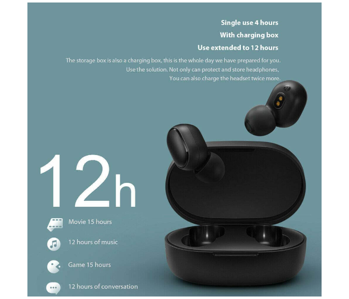 Xiaomi Mi Bluetooth 5.0 Technology Wireless Earphones Airdots Long Lasting Case Battery Compatible with iOS and Android Devices – Black - Zoom Image 2