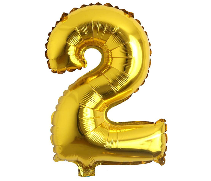 16 Inch Folio Number 2 Digit  Birthday Party Balloons - Gold - Zoom Image