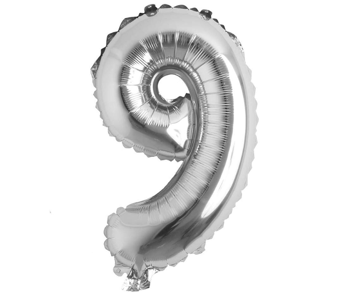 40 Inch Folio Number 9 Digit Helium Birthday Party Balloons - Silver - Zoom Image