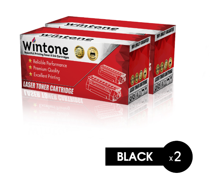 Wintone Set of 2 Pack CE255A 55A Laser Toner Cartridge is Compatible for HP LaserJet Enterprise Series - Black - Zoom Image