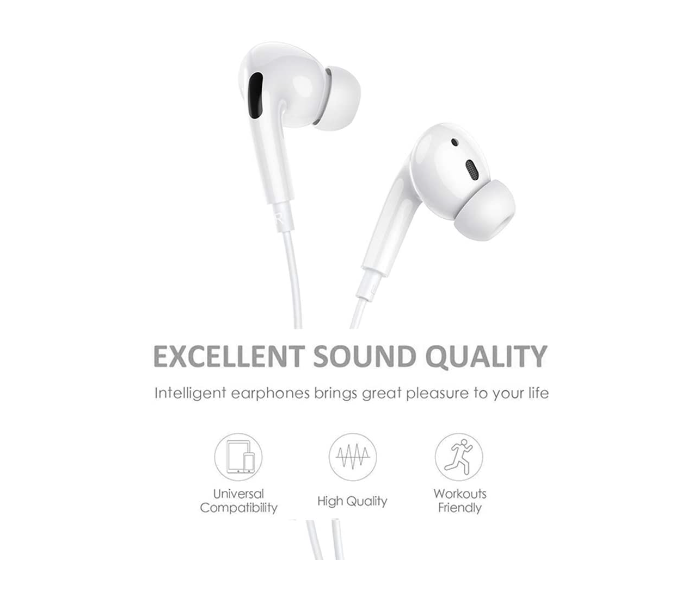 Iends IE-HS5737 Stereo Wired Earphones with 3.5mm Connector - White - Zoom Image 3