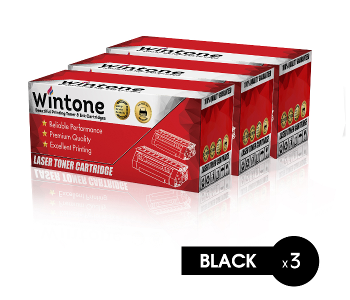 Wintone Set of 3 Pack CE285A CB435A CB436A Laser Toner Cartridge is Compatible for HP LaserJet M P Servies - Black - Zoom Image