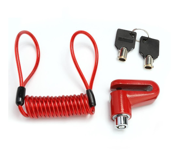 Disc Brake Safety Lock with Chain Extension - Red - Zoom Image 1