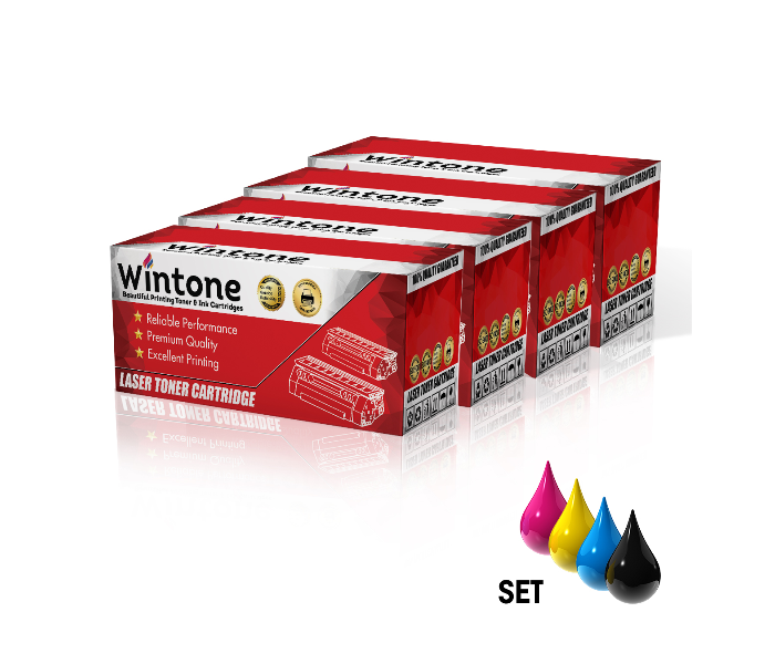 Wintone Compatible Set of 4 Pack Toner Cartridges CE270 CE271A CE272A CE273A 650A for HP Color LaserJet Enterprise - Black,Cyan,Yellow and Magenta - Zoom Image