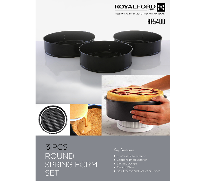 Royalford RF5400 Round Spring Form Set - 3 Pieces - Zoom Image 5