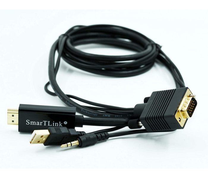 SmartLink SL3011VH 1.5 Meter VGA TO HDMI Cable - Black - Zoom Image 1