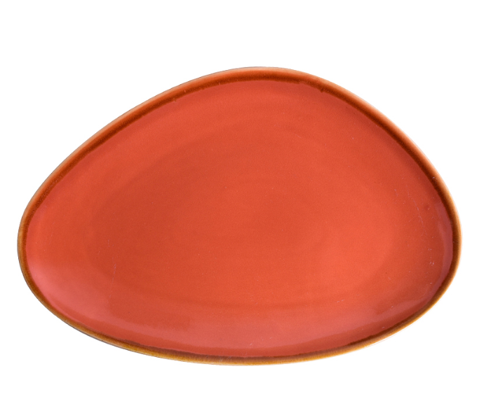 Shuer XY10113 25.5cm Oval Triangle Ceramic Plate - Orange - Zoom Image