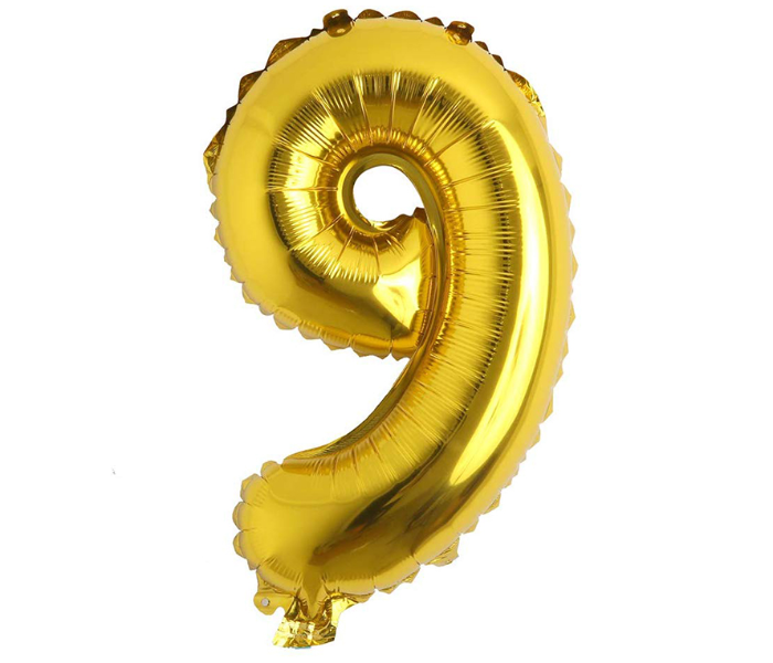 40 Inch Folio Number 9 Digit Helium Birthday Party Balloons - Gold - Zoom Image