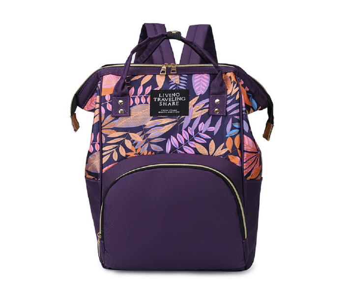 Kidle 8810 Printed Backpack Large Capacity Diaper Bag - Violet - Zoom Image 1