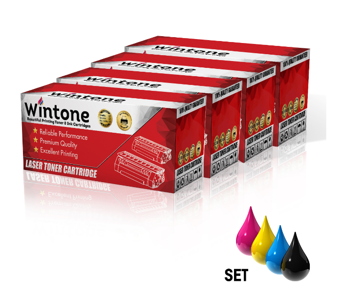 Wintone Compatible Set of 4 Pack Toner Cartridge Replacement Q6470 6471 6472 6473 A 501A for HP Color LaserJet - Black,Cyan,Yellow and Magenta - Zoom Image