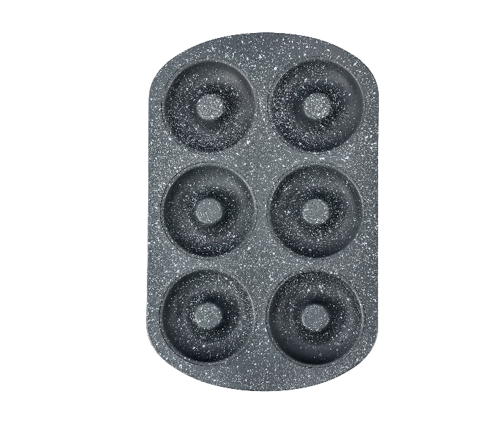 Royalford RF9905 Smart 6 Cavity Granite Donut Pan - Black - Zoom Image 1