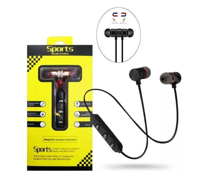 Sports Sound Stereo V5.0 IPX7 Waterproof Noise Cancelling Headset for Workout, Running, Gym Bluetooth Headphones - Black - Zoom Image 2