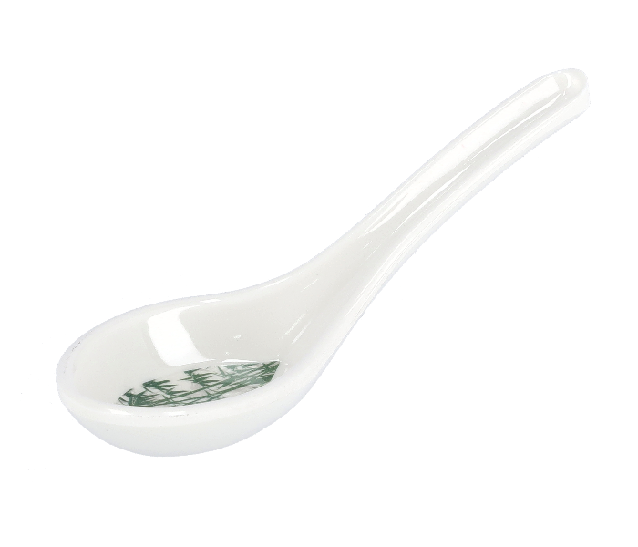 Royalford RF9897 Melamin Ware Bamboos Soup Spoon - White - Zoom Image 3