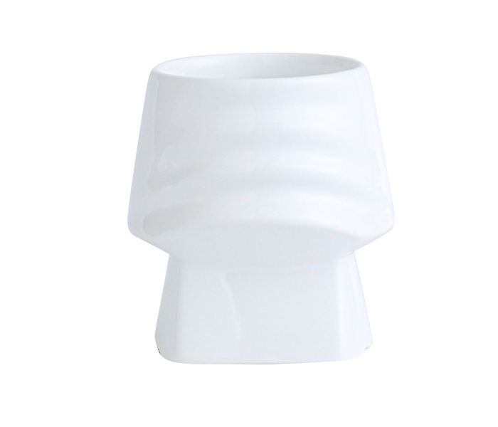 Shuer GF90012 White Irregular High Foot Ceramic Flowerpot - White - Zoom Image