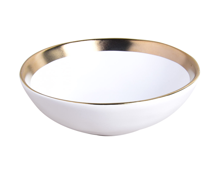 Generic JP20015 9 inch Shaped Bowl - White and Gold - Zoom Image