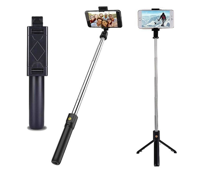 K07 Wireless Shutter Bluetooth 4.0 Bluetooth Selfie Stick for Mobile Phone-Black - Zoom Image 2