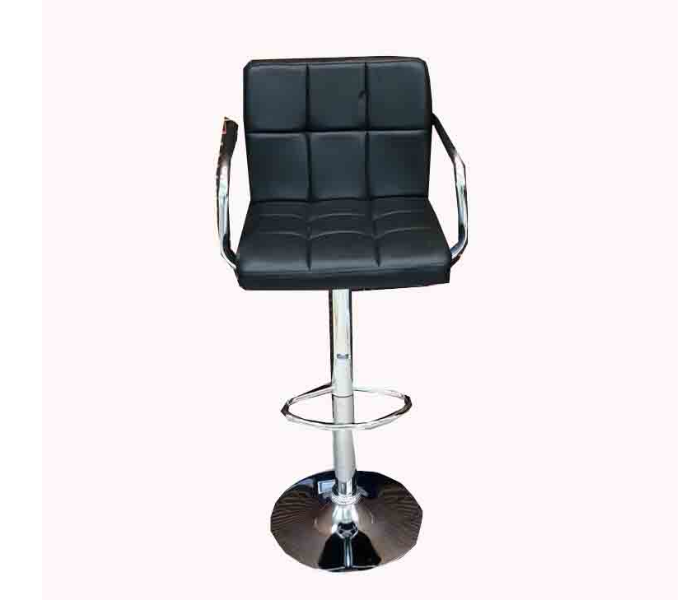 Adjustable Leather Bar Chair Style 7 Office Chair Bar Stool  - Black - Zoom Image