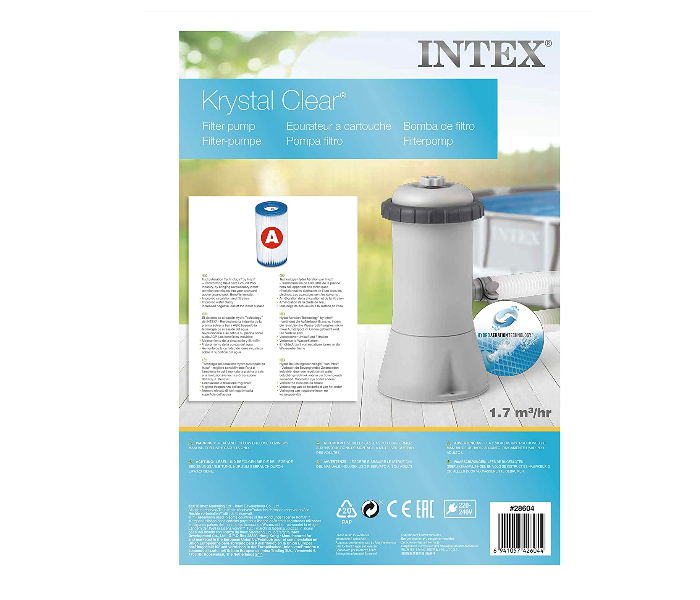 Intex 530GPH Krystal Clear Cartridge Filter Pump - Grey - Zoom Image 3