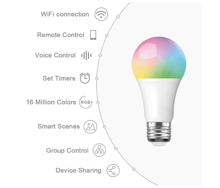 Wink WiFi Rainbow LED Bulb uses LED and Wireless Technology Smart Bulb - Zoom Image 3