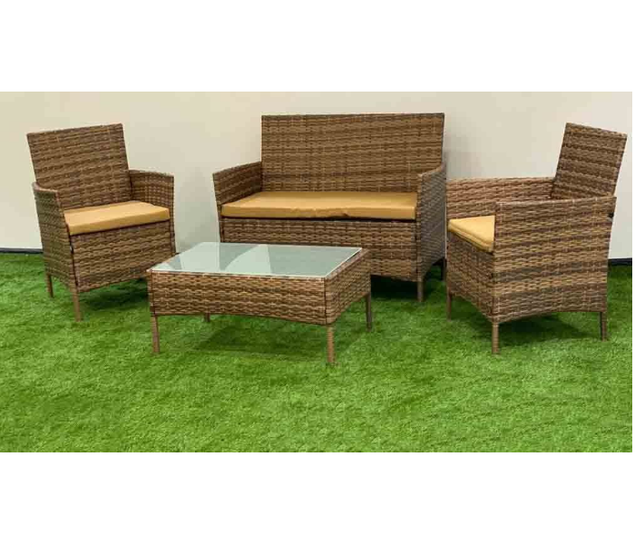 Classic Sofa Set For Four Person - Walnut - Zoom Image