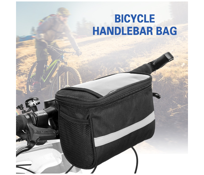 Bicycle Front Handle Bar Insulated Pannier Bag Pouch - Black - Zoom Image 1