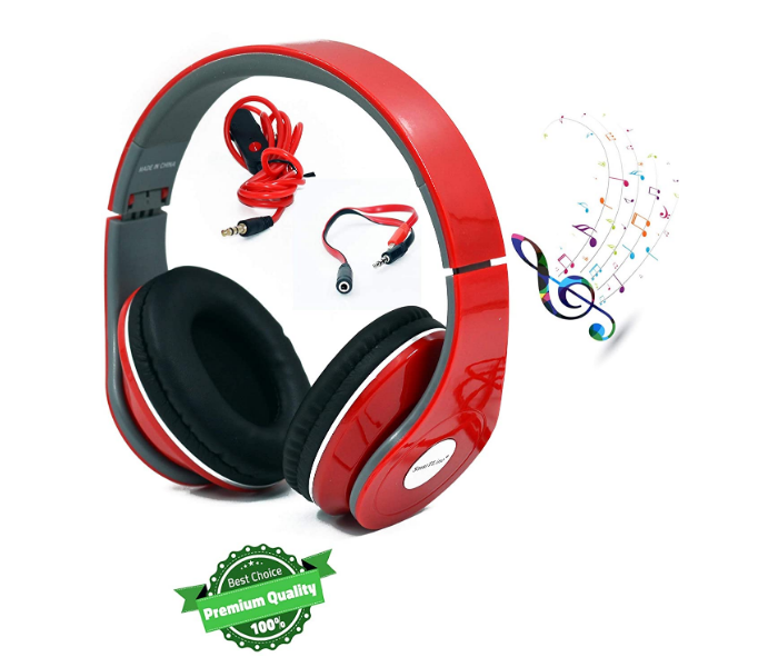 Smartlink Stl304 2 in 1 Single Jack Wired Headset With Dual Jack Connectors - Black and Red - Zoom Image 2