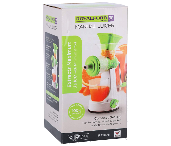 Royalford RF9878 Manual Juicer - Green & White - Zoom Image 3