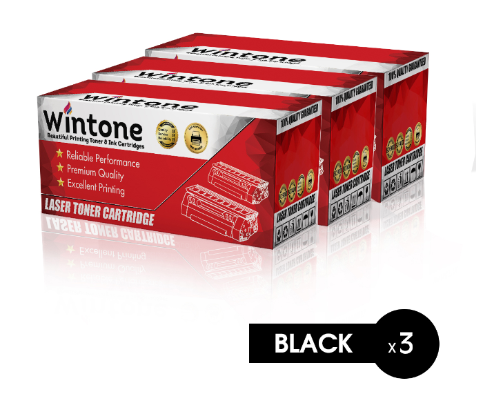 Wintone Set of 3 Pack CE505X CF280X 80X Laser Toner Cartridge is Compatible for HP LaserJet M P 2050 Series - Black - Zoom Image