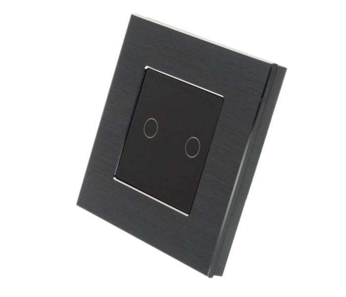 Homeflow Wi-Fi Aluminium Switch 2 Gang - Black - Zoom Image 2