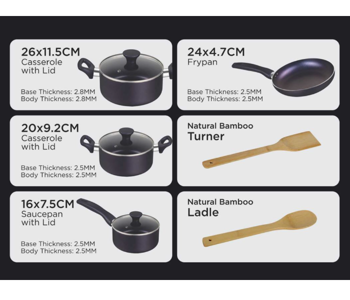 Royalford RF9844 Set of 9 Piece Non Stick Cookware Set - Purple - Zoom Image 2