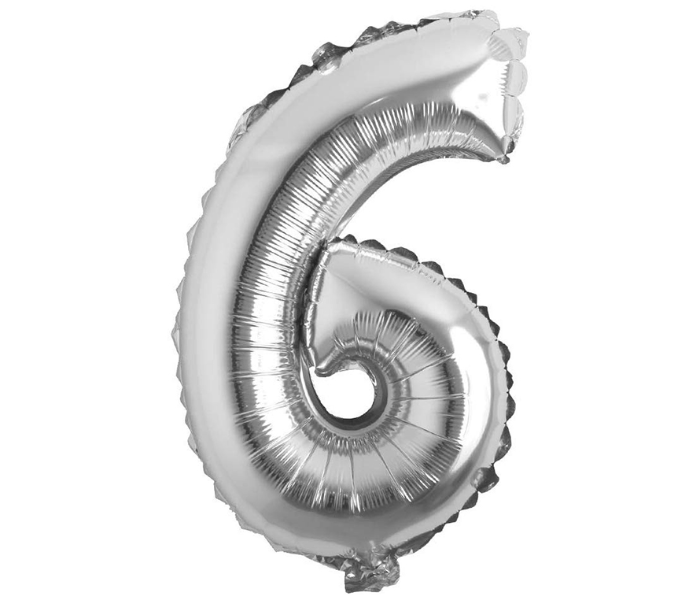 40 Inch Folio Number 6 Digit Helium Birthday Party Balloons - Silver - Zoom Image